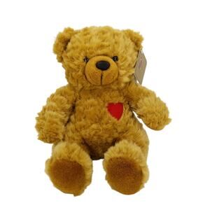 Kohls Cares Tan Bear Plush Red Applique Heart Sitting Stuffed Animal Toy